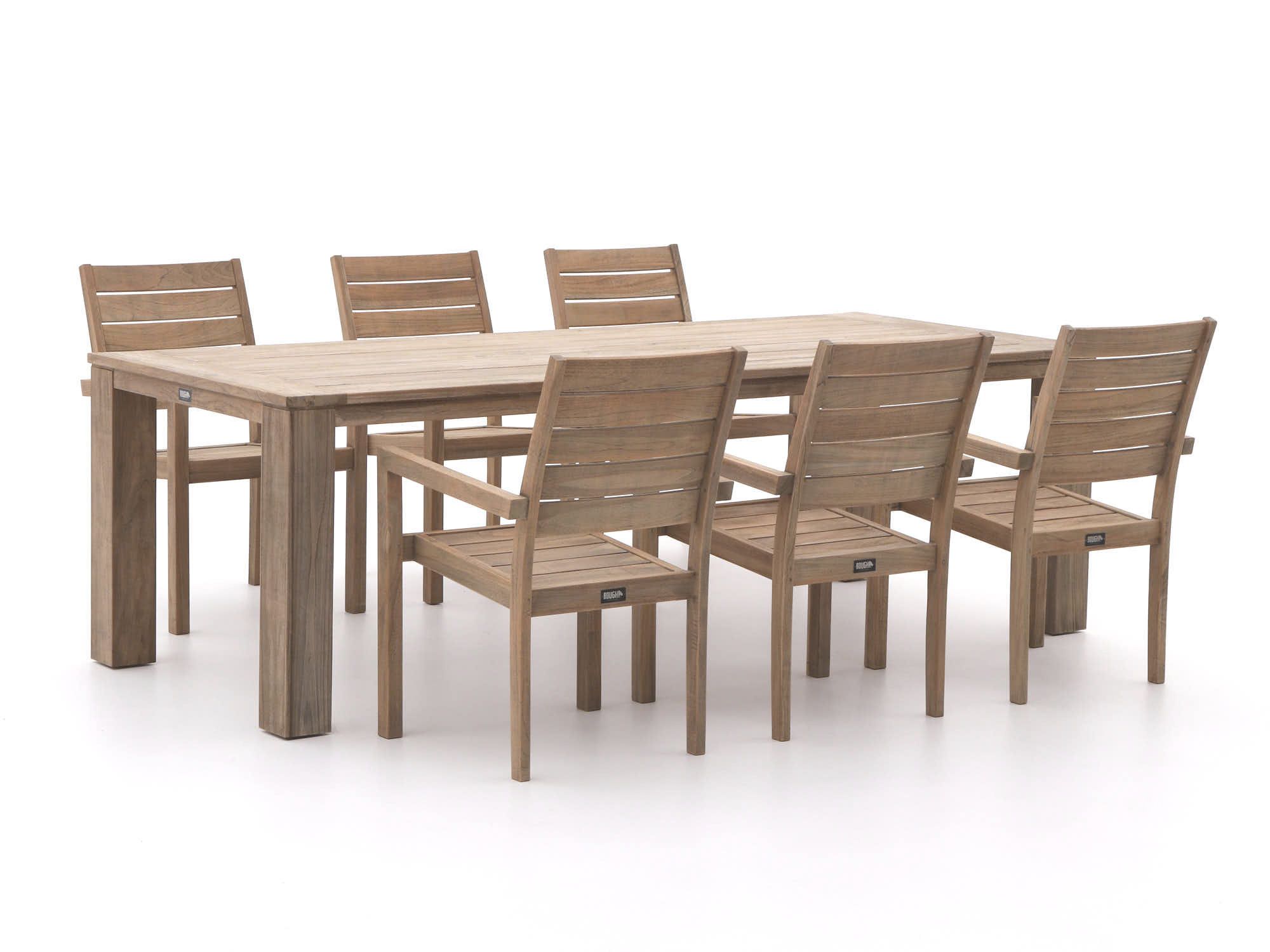 ROUGH-S/ROUGH-X 240cm dining tuinset 7-delig stapelbaar