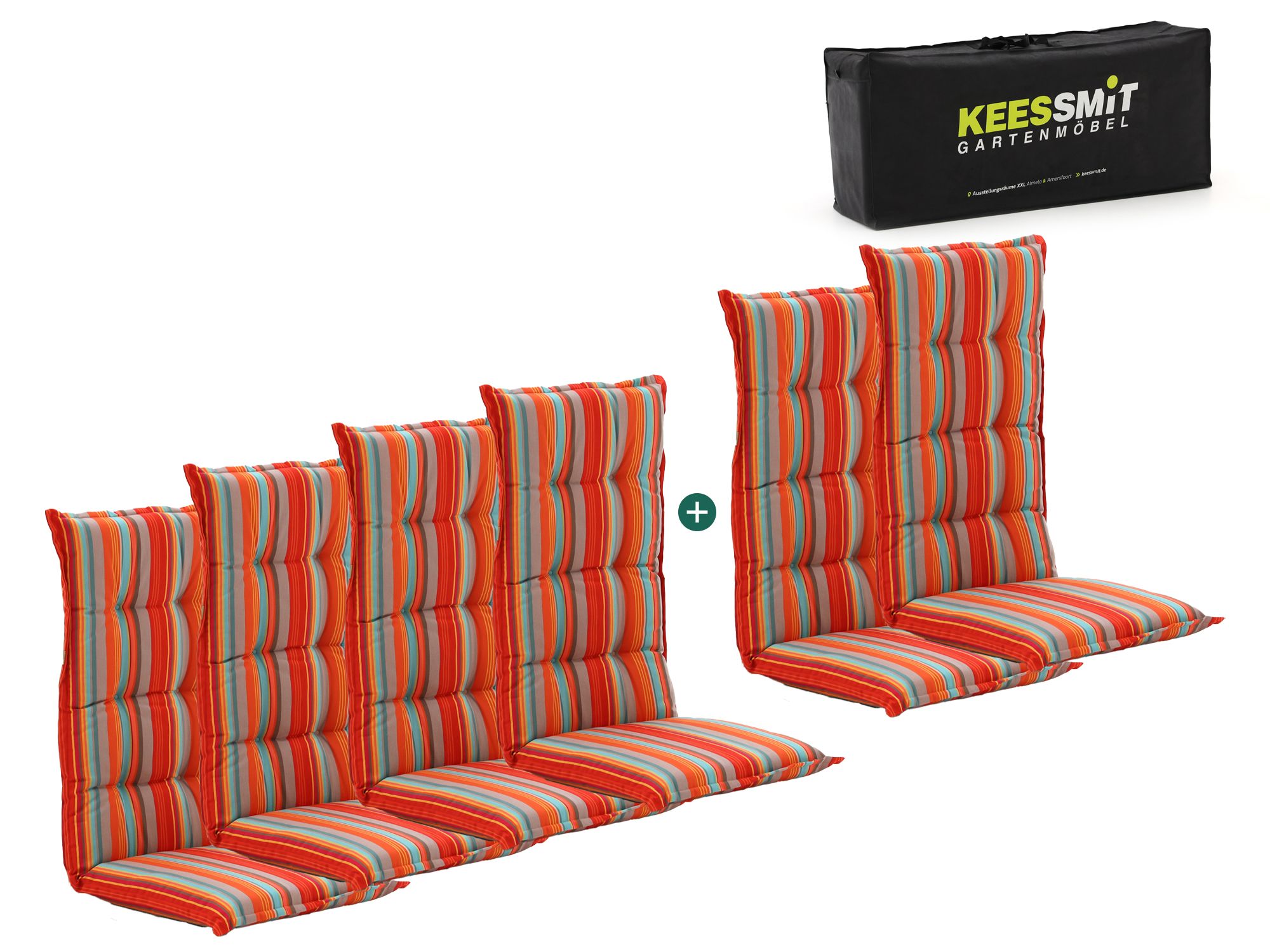 Tuinkussen set van 6 hoge rug