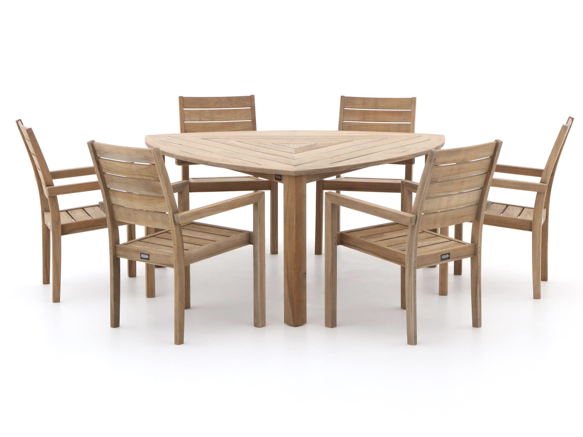 ROUGH-S 170cm dining tuinset 7-delig stapelbaar