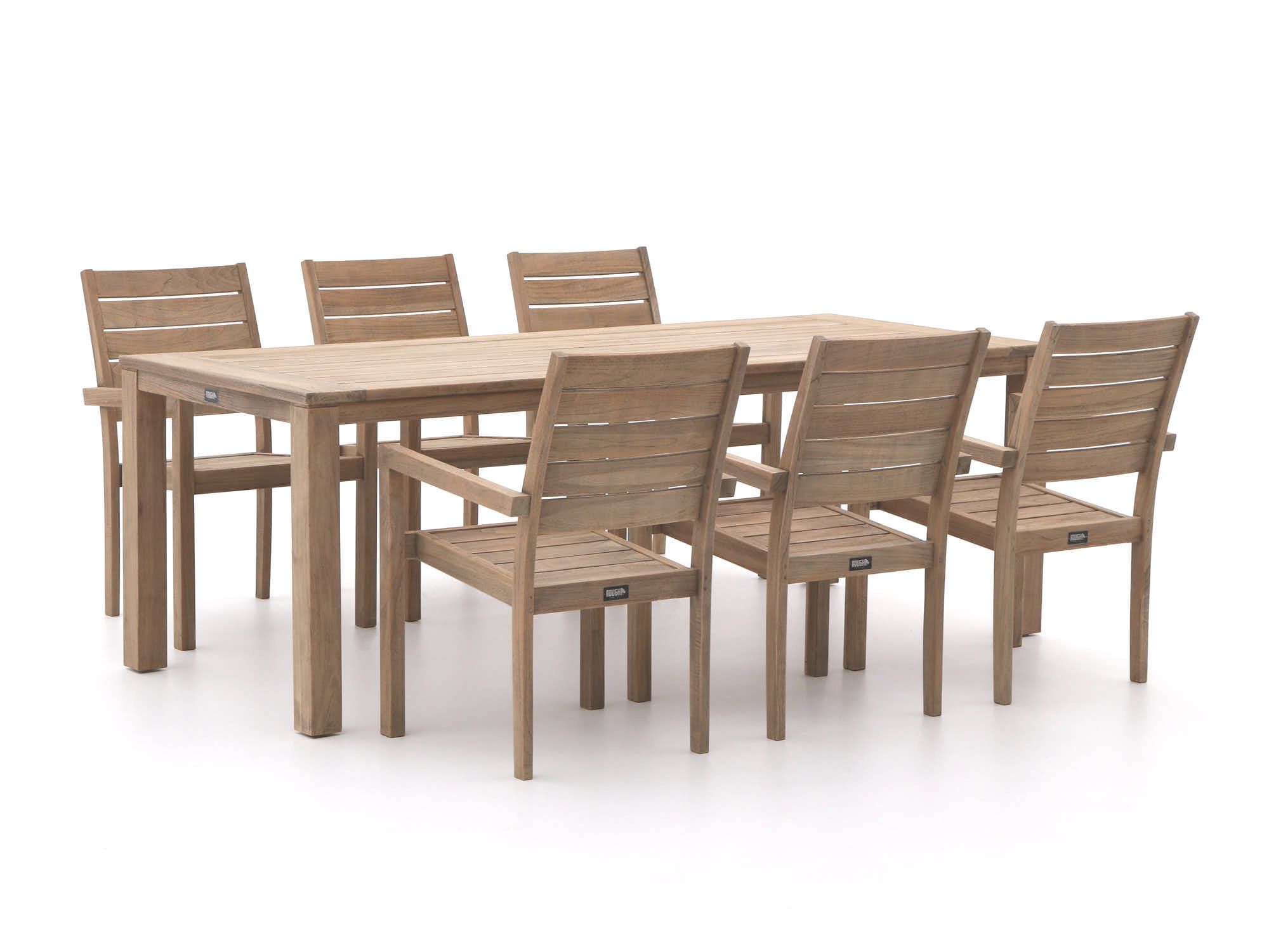ROUGH-S 220cm dining tuinset 7-delig stapelbaar