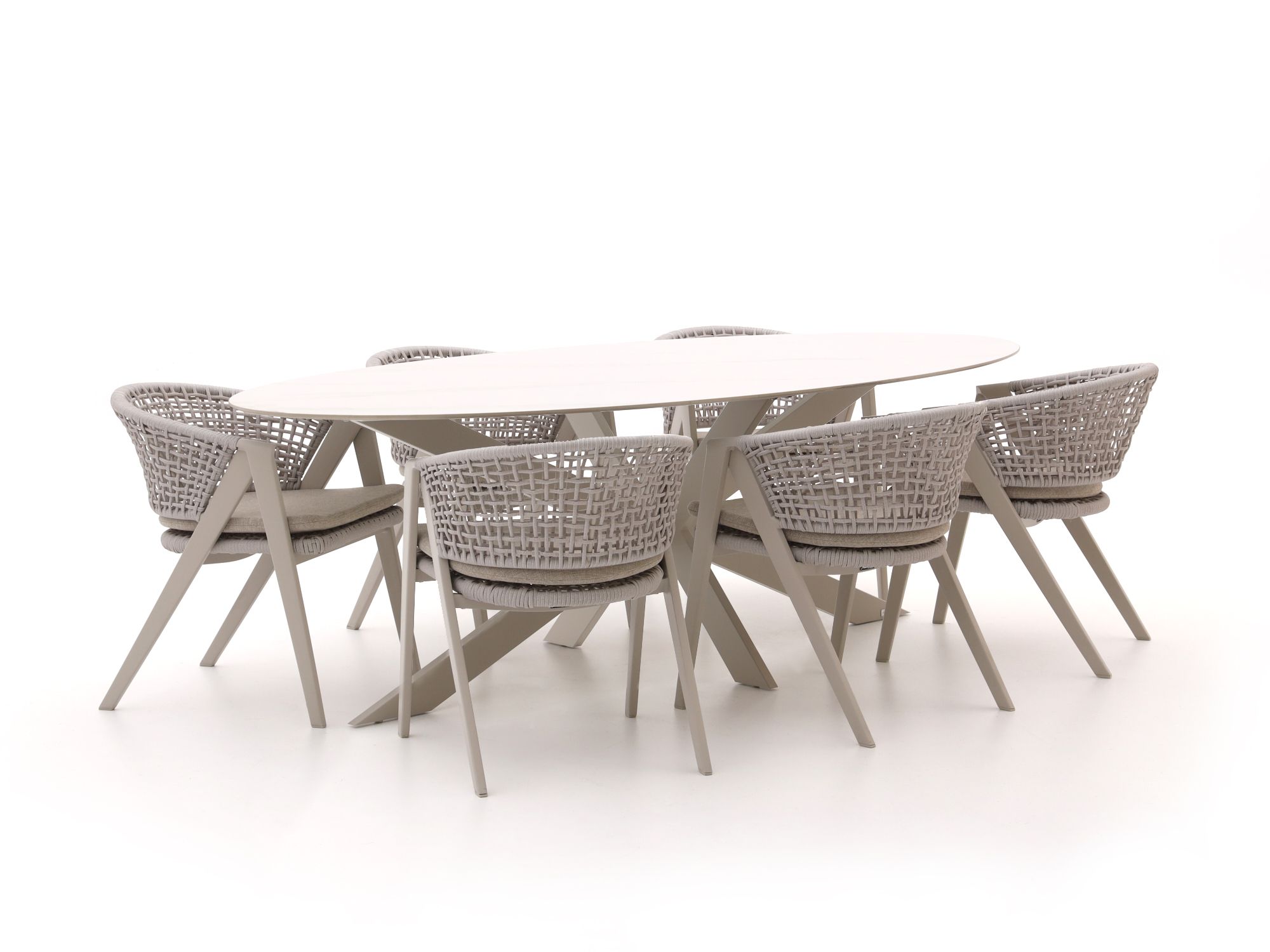 Manifesto Valsecca/Furato ellips 240cm dining tuinset 7-delig