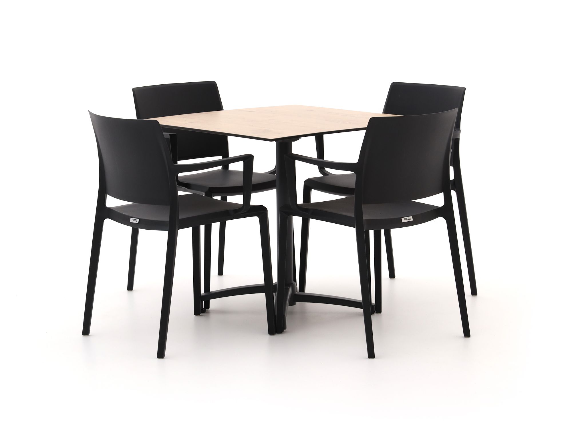 Forza Sile/Canzo 80cm dining tuinset 5-delig stapelbaar inklapbaar