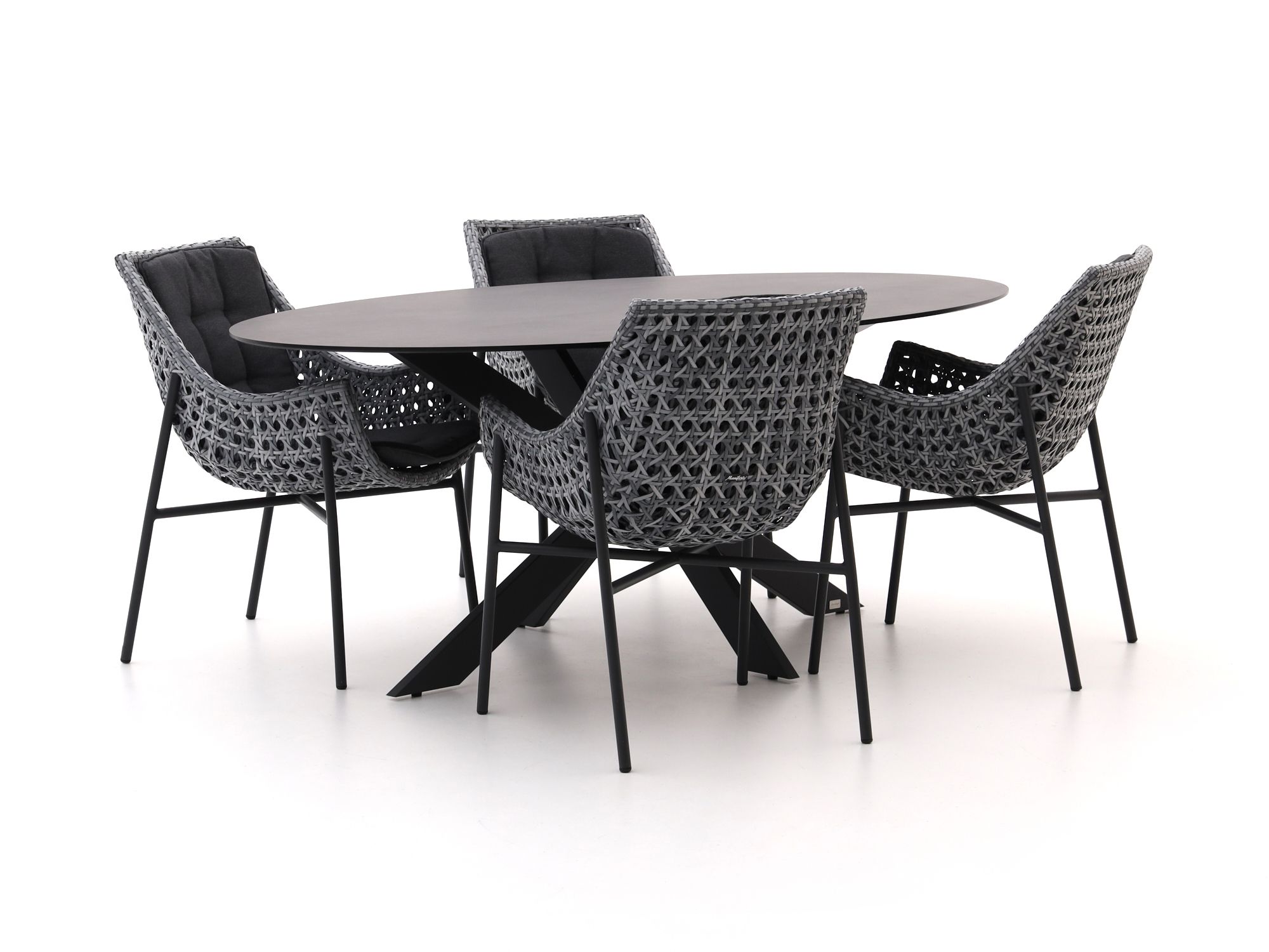 Manifesto Novara/Furato ellips 200cm dining tuinset 5-delig