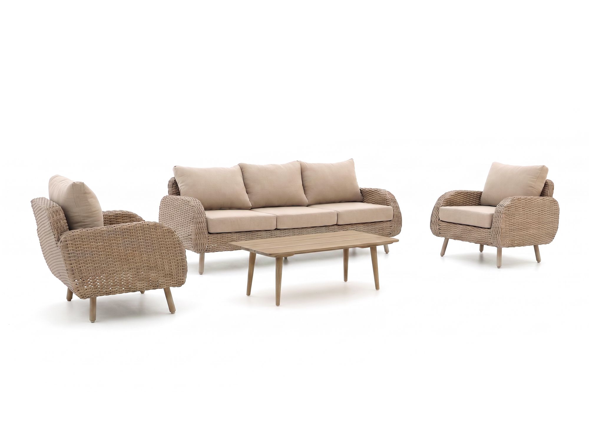 Intenso Suzzara/Rough-K lounge stoel-bank loungeset 4-delig