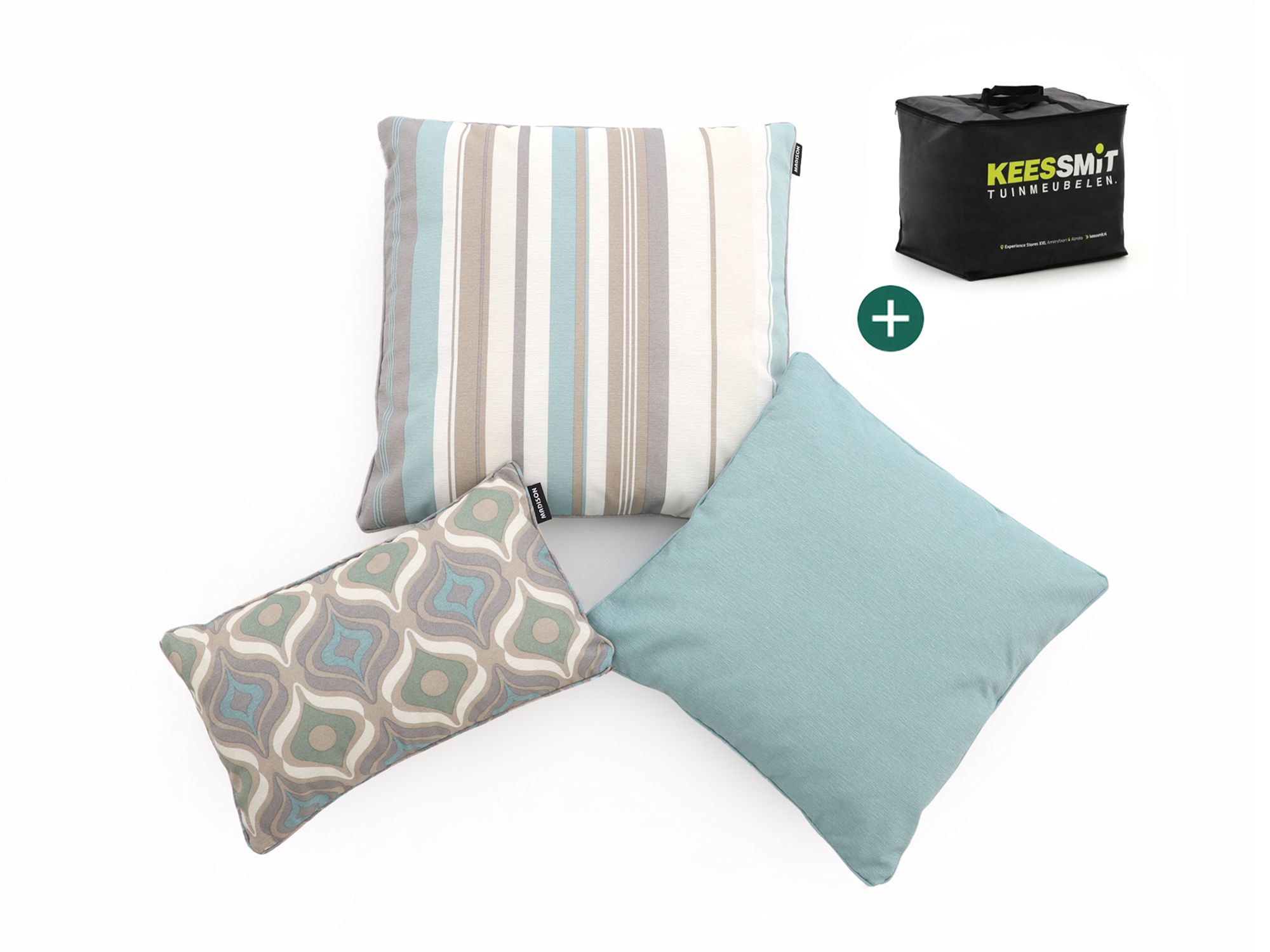 Sierkussen set Retro Waves Blue