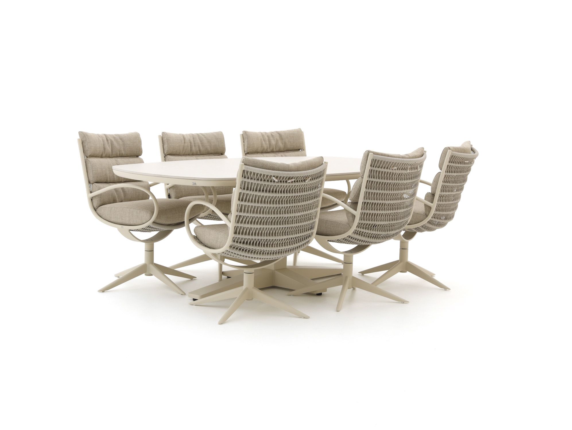 Apple Bee Camp Bay/Zanzibar Deens Ovaal 220cm dining tuinset 7-delig