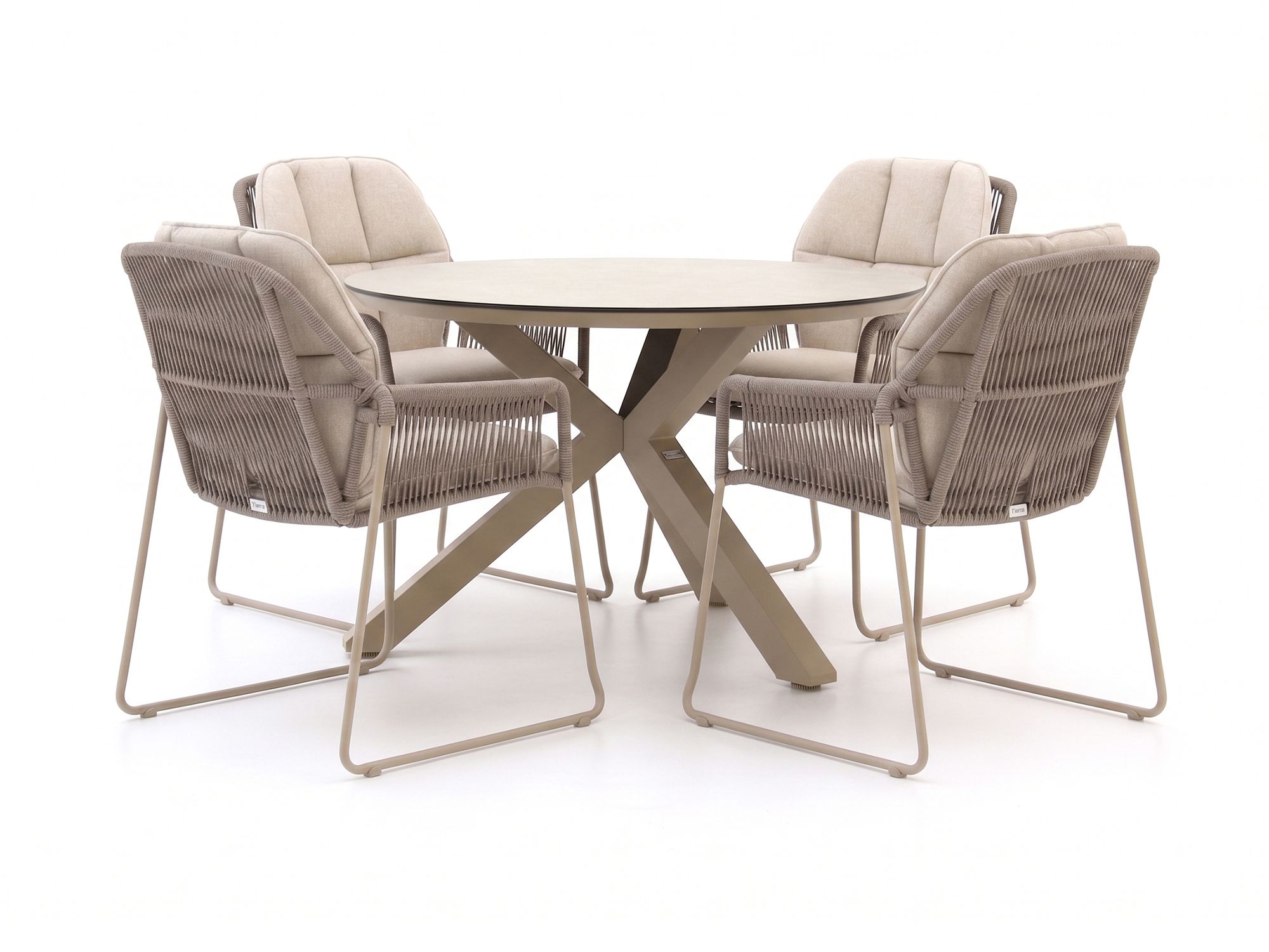 Tierra Outdoor Rivera/Orbital ø120cm dining tuinset 5-delig