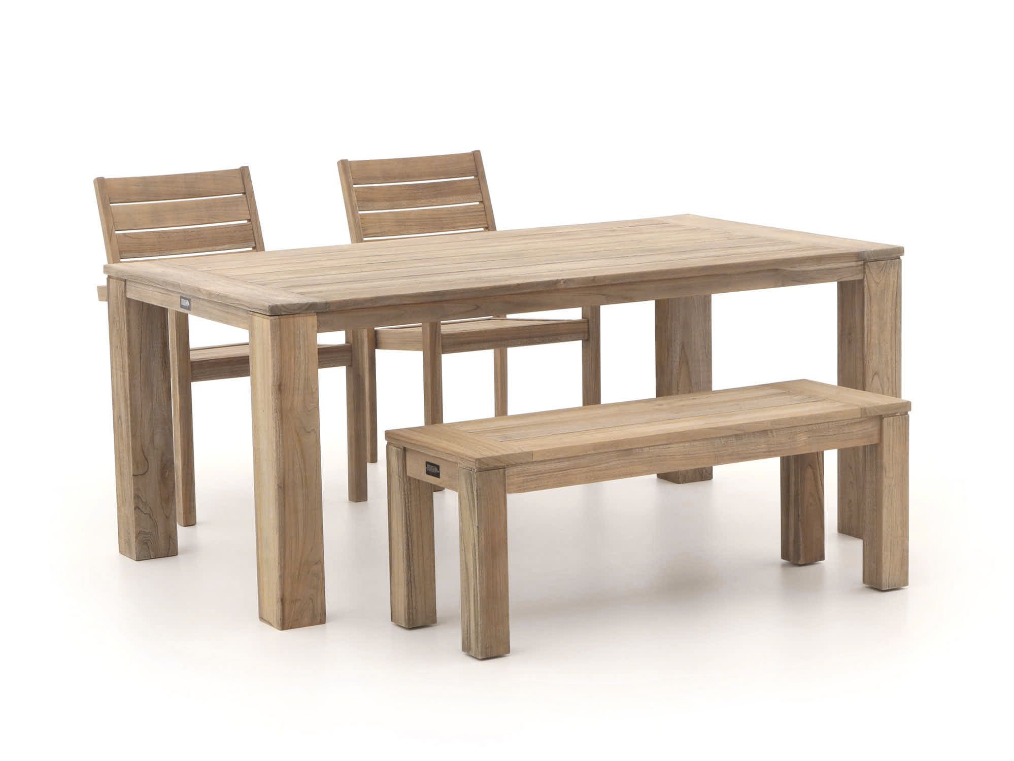 ROUGH-S/ROUGH-X 180cm dining tuinset met bank 4-delig stapelbaar